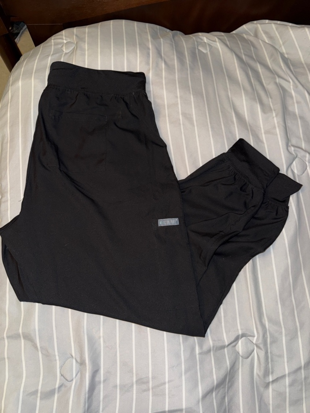 Med Couture Black Jogger Pants with Elastic Cuffs